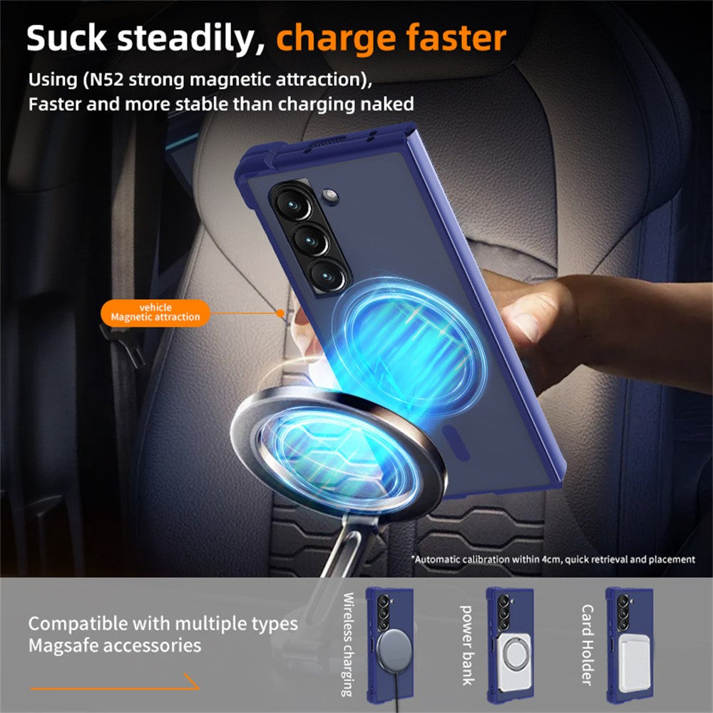 Til Samsung Galaxy Z Fold5 5G magnetisk cover TPU+PC mat telefoncover