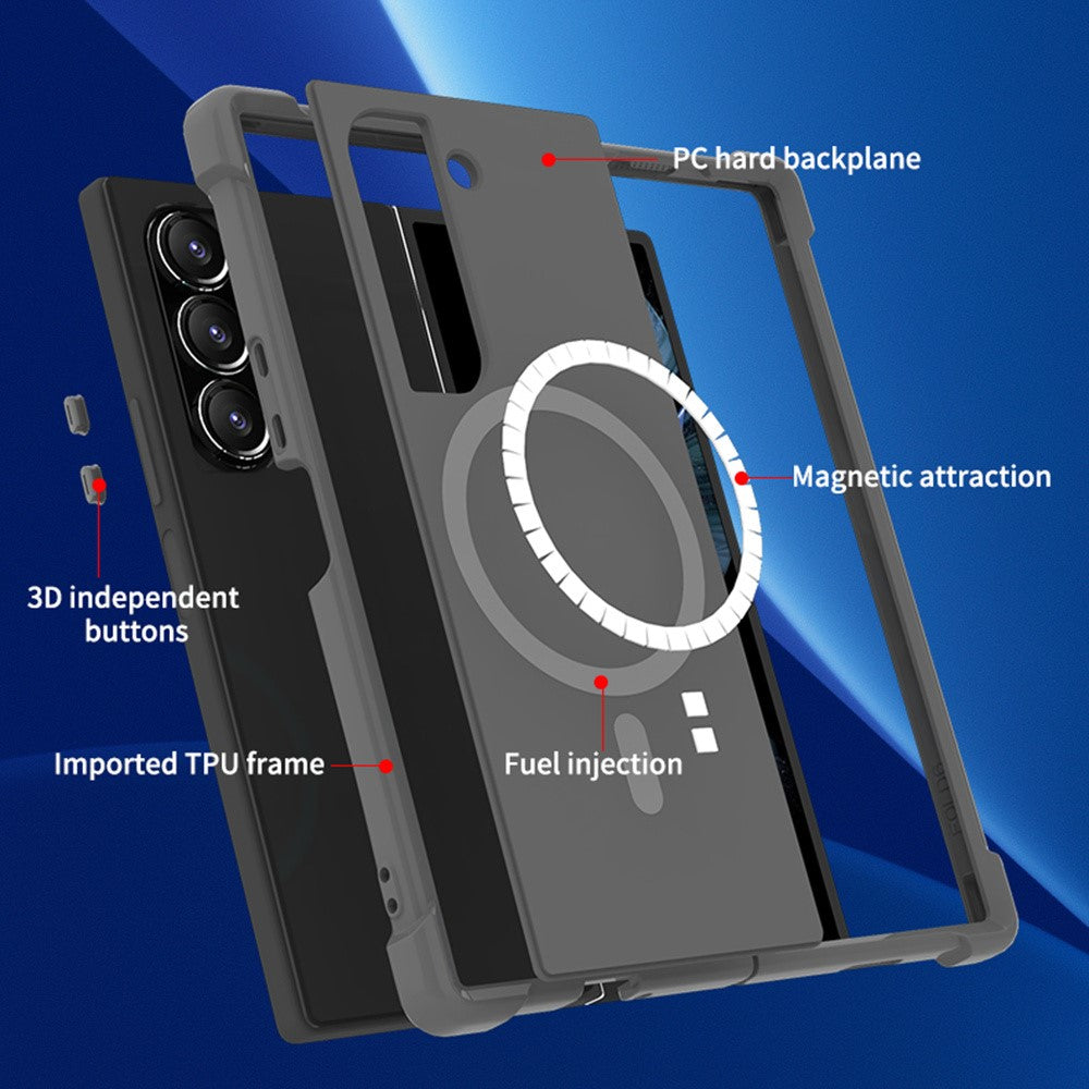 Til Samsung Galaxy Z Fold5 5G magnetisk cover TPU+PC mat telefoncover