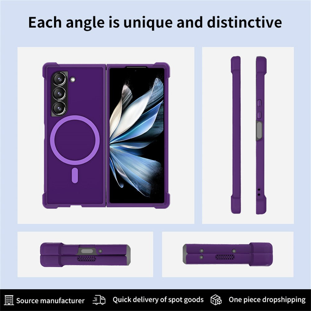 Til Samsung Galaxy Z Fold5 5G magnetisk cover TPU+PC mat telefoncover