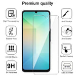 Til Samsung Galaxy A06 4G cover TPU gennemsigtigt telefoncover + 3 stk. hærdet glas skærmbeskyttelsesfilm 2.5D Arc Edge