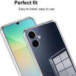 Til Samsung Galaxy A06 4G cover TPU gennemsigtigt telefoncover + 3 stk. hærdet glas skærmbeskyttelsesfilm 2.5D Arc Edge