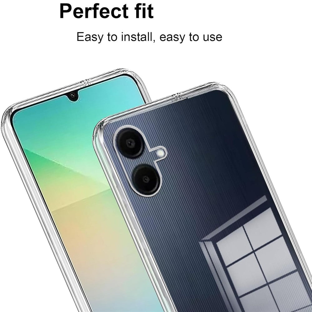 Til Samsung Galaxy A06 4G cover TPU gennemsigtigt telefoncover + 3 stk. hærdet glas skærmbeskyttelsesfilm 2.5D Arc Edge