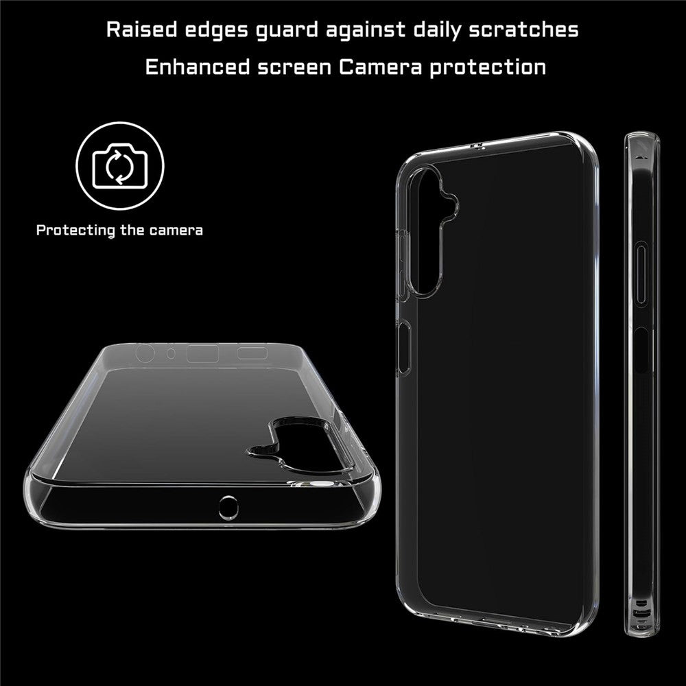 For Samsung Galaxy S23 FE Clear TPU Anti-Scratch Phone Case + 2.5D Arc Edge Screen Protector