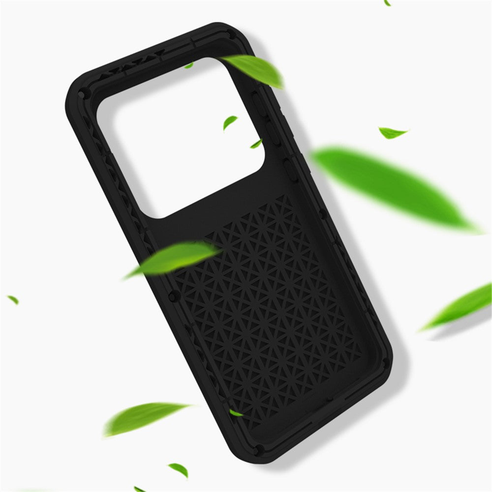 LOVE MEI-etui til Samsung Galaxy S24 FE med hærdet glasfilm, metal + silikone-mobilcover