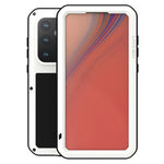 LOVE MEI-etui til Samsung Galaxy S24 FE med hærdet glasfilm, metal + silikone-mobilcover