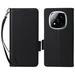 For Xiaomi Note 14 Pro+ 5G / Note 14 Pro 5G / Poco X7 5G Case with Wrist Strap Litchi Texture PU Leather Wallet Phone Cover