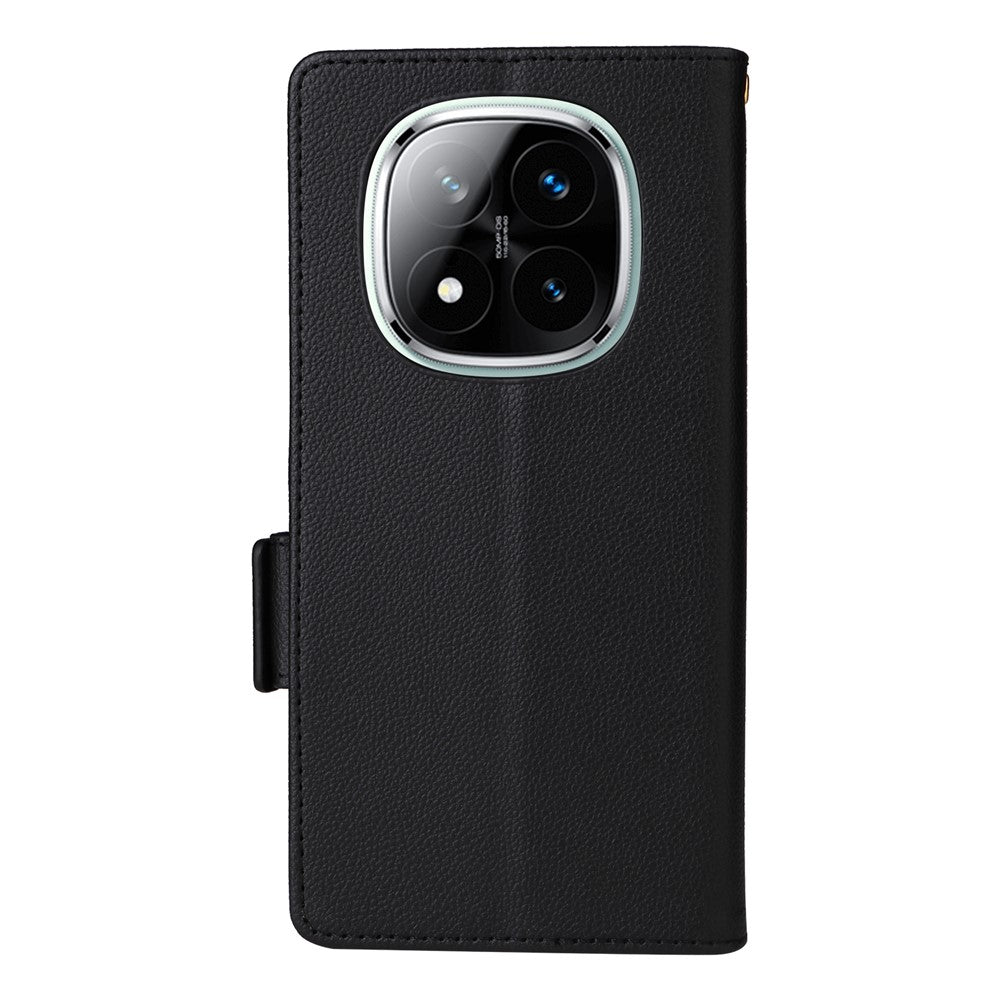 For Xiaomi Note 14 Pro+ 5G / Note 14 Pro 5G / Poco X7 5G Case with Wrist Strap Litchi Texture PU Leather Wallet Phone Cover