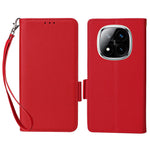 For Xiaomi Note 14 Pro+ 5G / Note 14 Pro 5G / Poco X7 5G Case with Wrist Strap Litchi Texture PU Leather Wallet Phone Cover