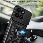 Til Honor X7c 5G / X7c 4G / 200 Smart 5G Cover med Skydelågs-Kamera-Beskyttelse PC+TPU Kickstand Telefoncover