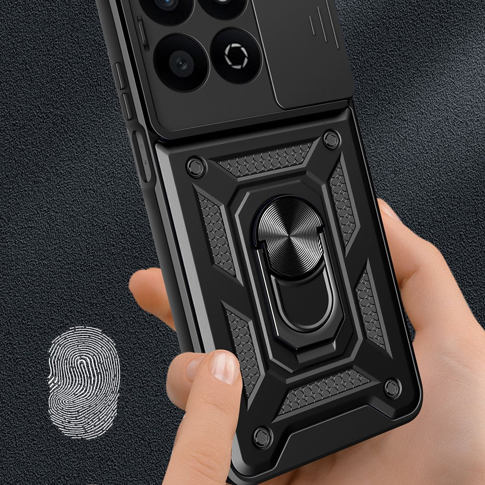 Til Honor X7c 5G / X7c 4G / 200 Smart 5G Cover med Skydelågs-Kamera-Beskyttelse PC+TPU Kickstand Telefoncover