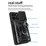 Til Honor X7c 5G / X7c 4G / 200 Smart 5G Cover med Skydelågs-Kamera-Beskyttelse PC+TPU Kickstand Telefoncover
