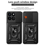Til Honor X7c 5G / X7c 4G / 200 Smart 5G Cover med Skydelågs-Kamera-Beskyttelse PC+TPU Kickstand Telefoncover