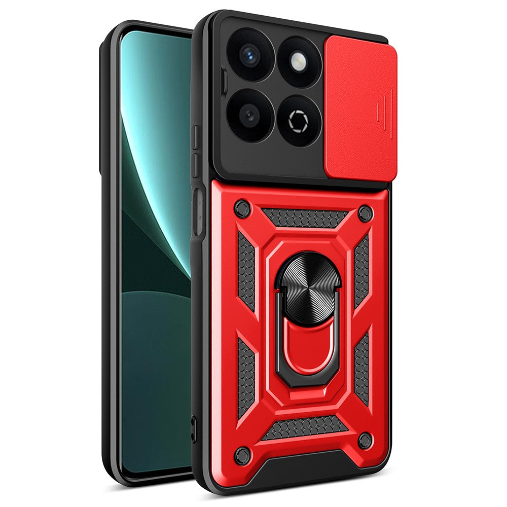 Til Honor X7c 5G / X7c 4G / 200 Smart 5G Cover med Skydelågs-Kamera-Beskyttelse PC+TPU Kickstand Telefoncover