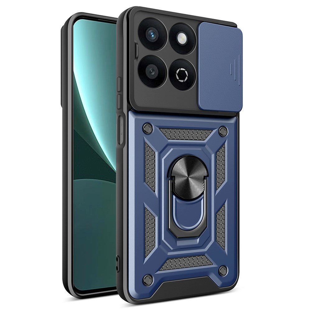 Til Honor X7c 5G / X7c 4G / 200 Smart 5G Cover med Skydelågs-Kamera-Beskyttelse PC+TPU Kickstand Telefoncover
