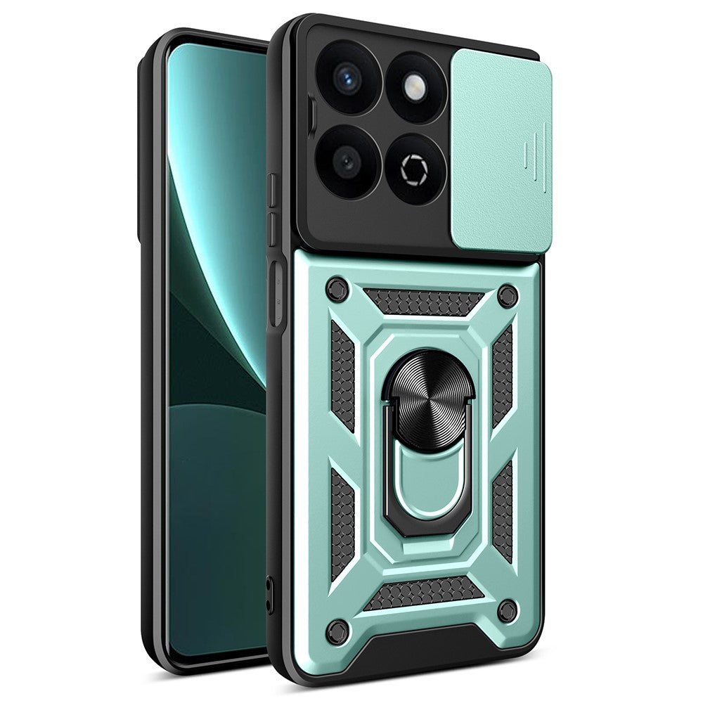 Til Honor X7c 5G / X7c 4G / 200 Smart 5G Cover med Skydelågs-Kamera-Beskyttelse PC+TPU Kickstand Telefoncover
