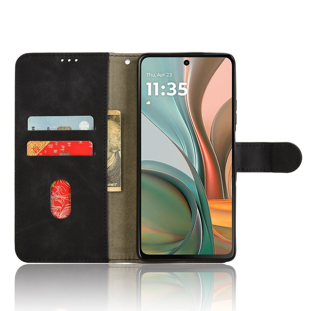 For Motorola Moto G75 5G Leather Case Skin-Feel Anti-Drop Wallet Flip Phone Cover