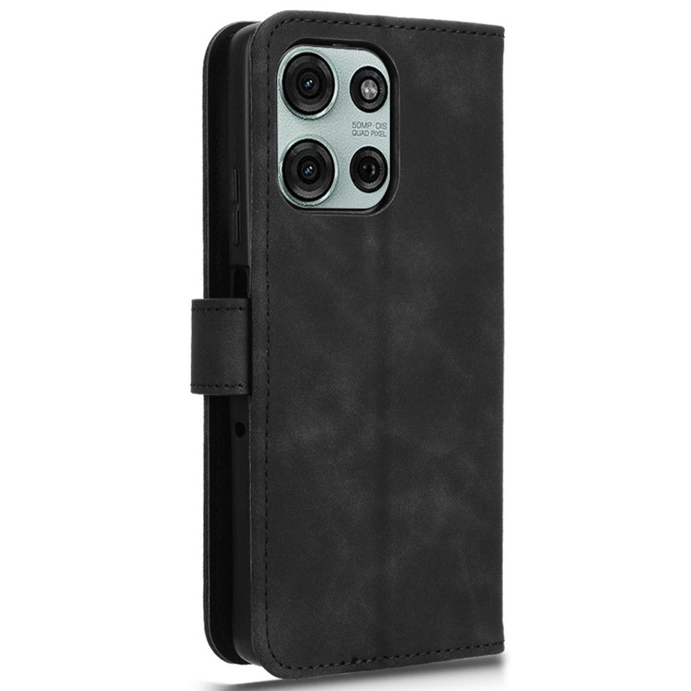 For Motorola Moto G75 5G Leather Case Skin-Feel Anti-Drop Wallet Flip Phone Cover