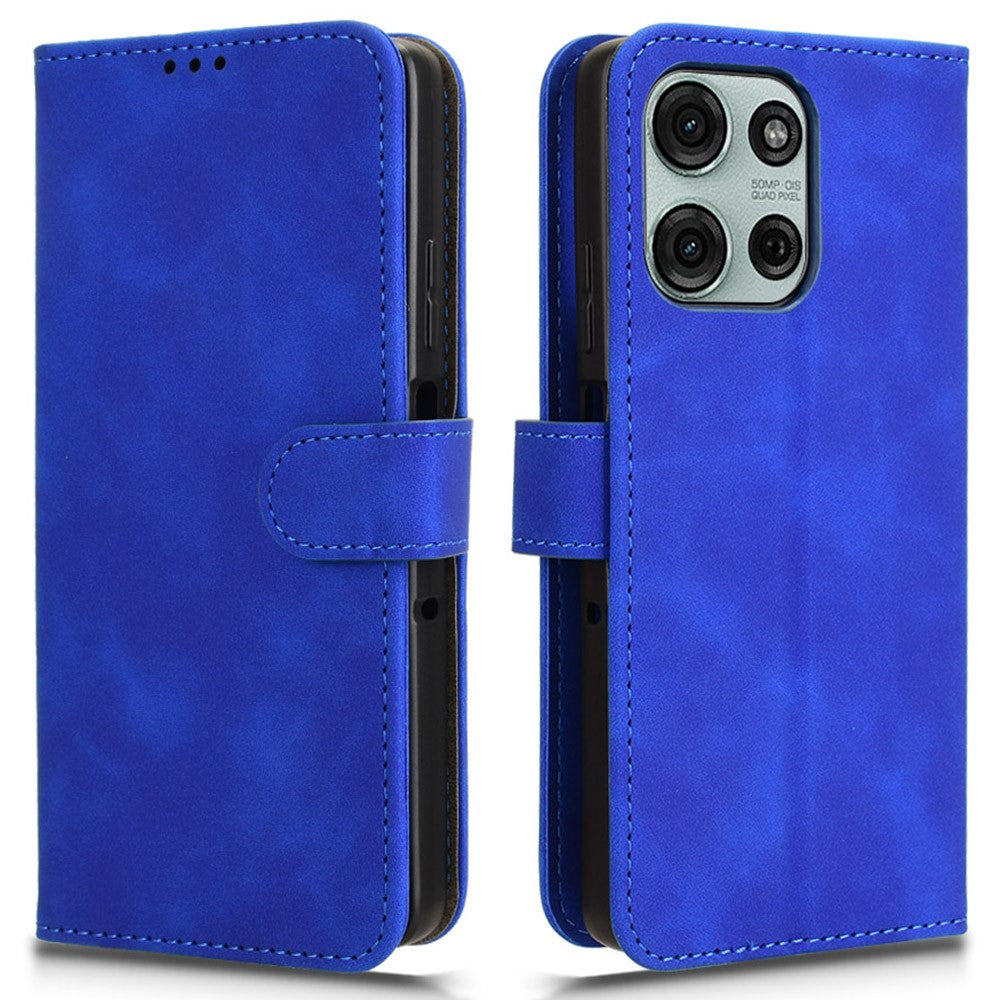 For Motorola Moto G75 5G Leather Case Skin-Feel Anti-Drop Wallet Flip Phone Cover