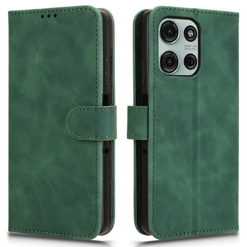 For Motorola Moto G75 5G Leather Case Skin-Feel Anti-Drop Wallet Flip Phone Cover