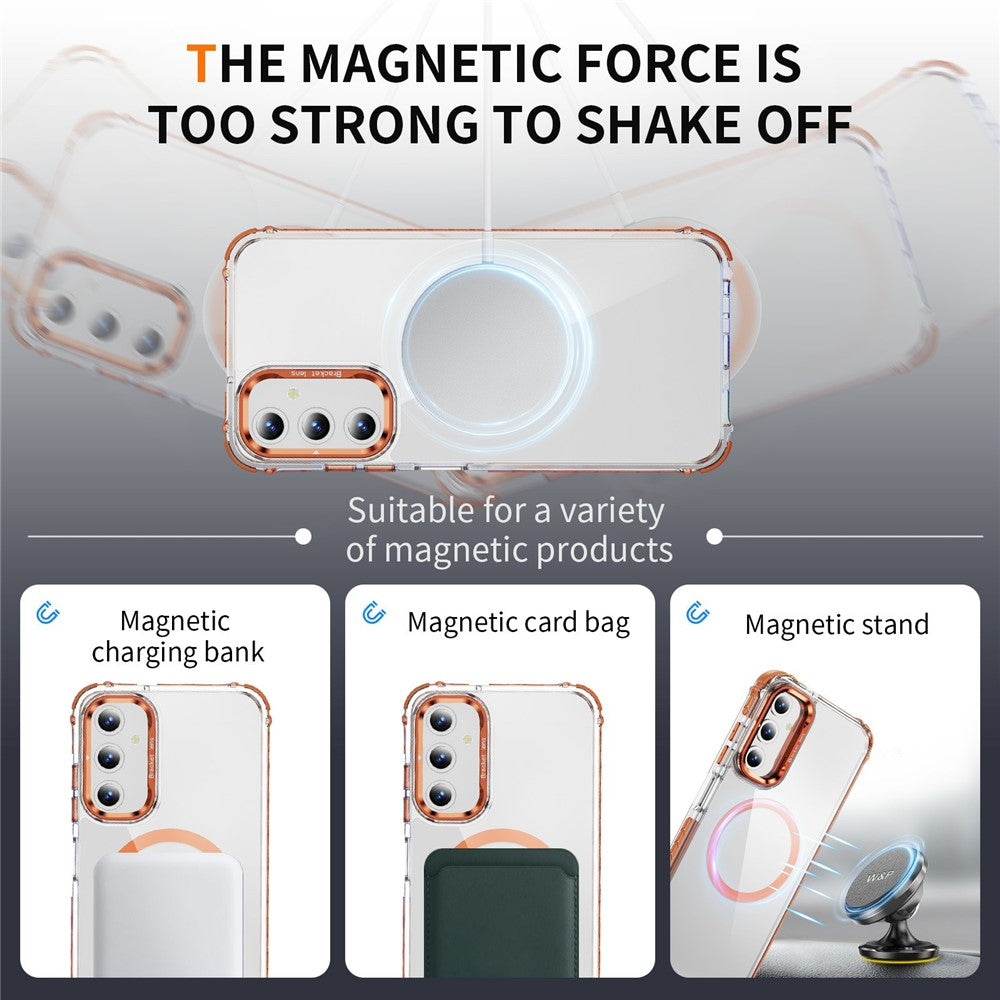 For Samsung Galaxy S24 FE Clear Phone Case with Lens Kickstand Cover Magnetic Case