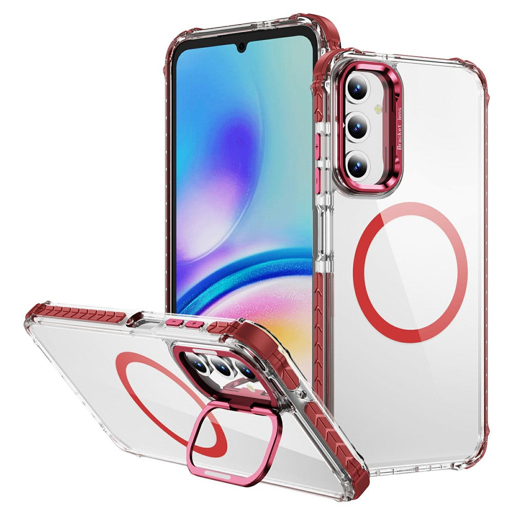 For Samsung Galaxy S24 FE Clear Phone Case with Lens Kickstand Cover Magnetic Case