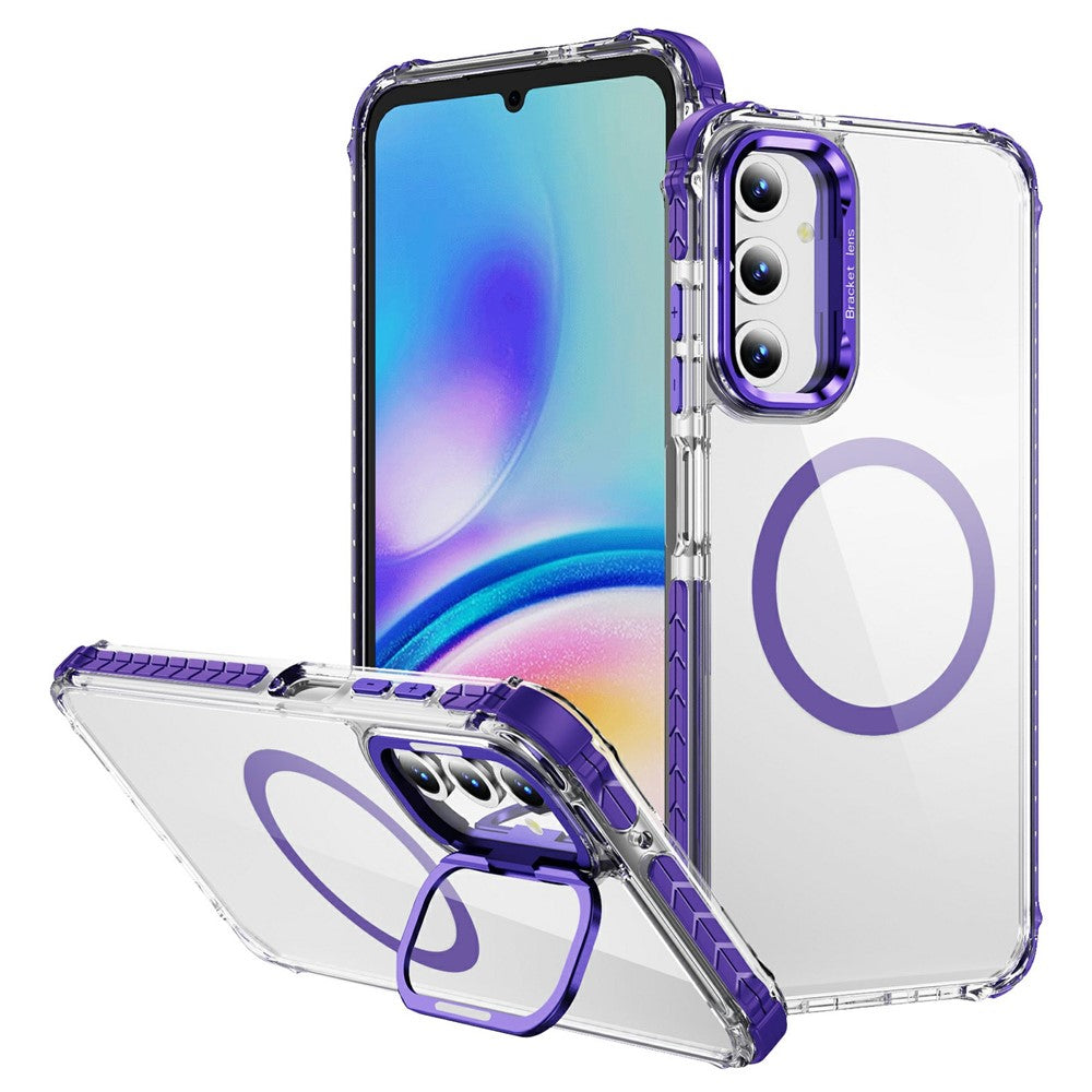 For Samsung Galaxy S24 FE Clear Phone Case with Lens Kickstand Cover Magnetic Case