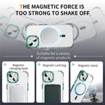 For iPhone 14 / 13 Clear Phone Case with Lens Kickstand Cover Compatible with MagSafe