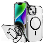 For iPhone 14 / 13 Clear Phone Case with Lens Kickstand Cover Compatible with MagSafe