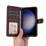 ENKAY For Samsung Galaxy S24 / Galaxy S25 PU Leather Wallet Case  HAT PRINCE Phone Stand Cover with Tempered Glass