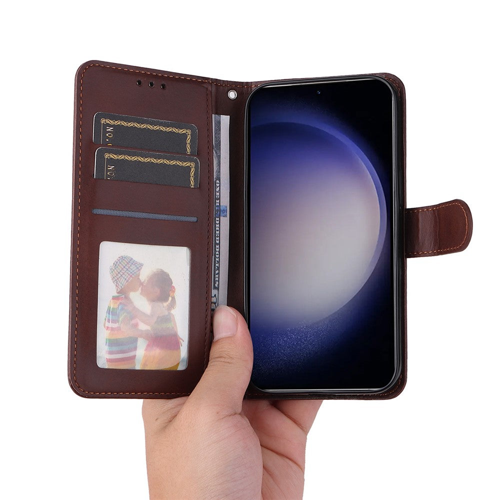 ENKAY For Samsung Galaxy S24 / Galaxy S25 PU Leather Wallet Case  HAT PRINCE Phone Stand Cover with Tempered Glass