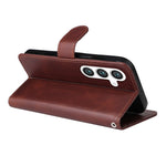 ENKAY For Samsung Galaxy S24 / Galaxy S25 PU Leather Wallet Case  HAT PRINCE Phone Stand Cover with Tempered Glass