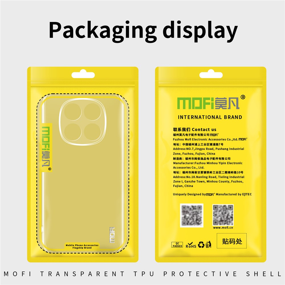 MOFI For Xiaomi Redmi Note 14 Pro 5G / Poco X7 5G Clear Phone Case  Ultra-Thin TPU Phone Back Cover