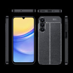 For Samsung Galaxy A16 5G / 4G Case Litchi Texture TPU Flexible Phone Cover, Black