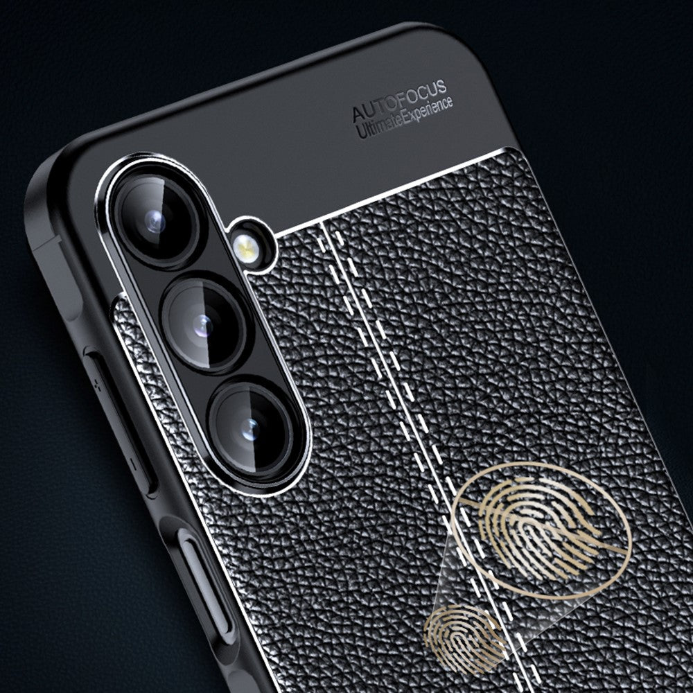 For Samsung Galaxy A16 5G / 4G Case Litchi Texture TPU Flexible Phone Cover, Black