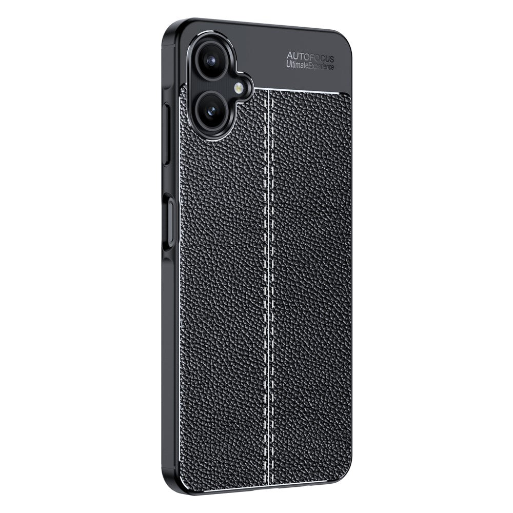 For Samsung Galaxy A06 4G / A06 5G Case Litchi Texture TPU Flexible Phone Cover, Black