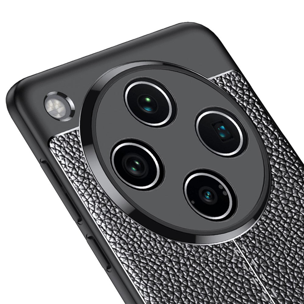 For Oppo Find X8 Pro 5G Case Litchi Texture TPU Flexible Phone Cover, Black