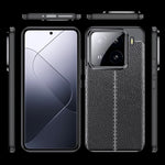 For Xiaomi 15 Case Litchi Texture TPU Flexible Phone Cover, Black