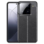 Xiaomi 15-skal med litchitextur och flexibelt TPU-fodral, svart