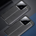 Xiaomi 15-skal med litchitextur och flexibelt TPU-fodral, svart