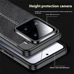 Xiaomi 15 Pro-skal med litchitextur och flexibelt TPU-skal, svart