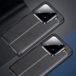 Xiaomi 15 Pro-skal med litchitextur och flexibelt TPU-skal, svart