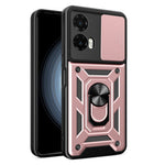 Til Motorola Moto G35 5G Cover med Skydekameralåg PC+TPU Støtteben Telefoncover