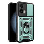 Til Motorola Moto G35 5G Cover med Skydekameralåg PC+TPU Støtteben Telefoncover