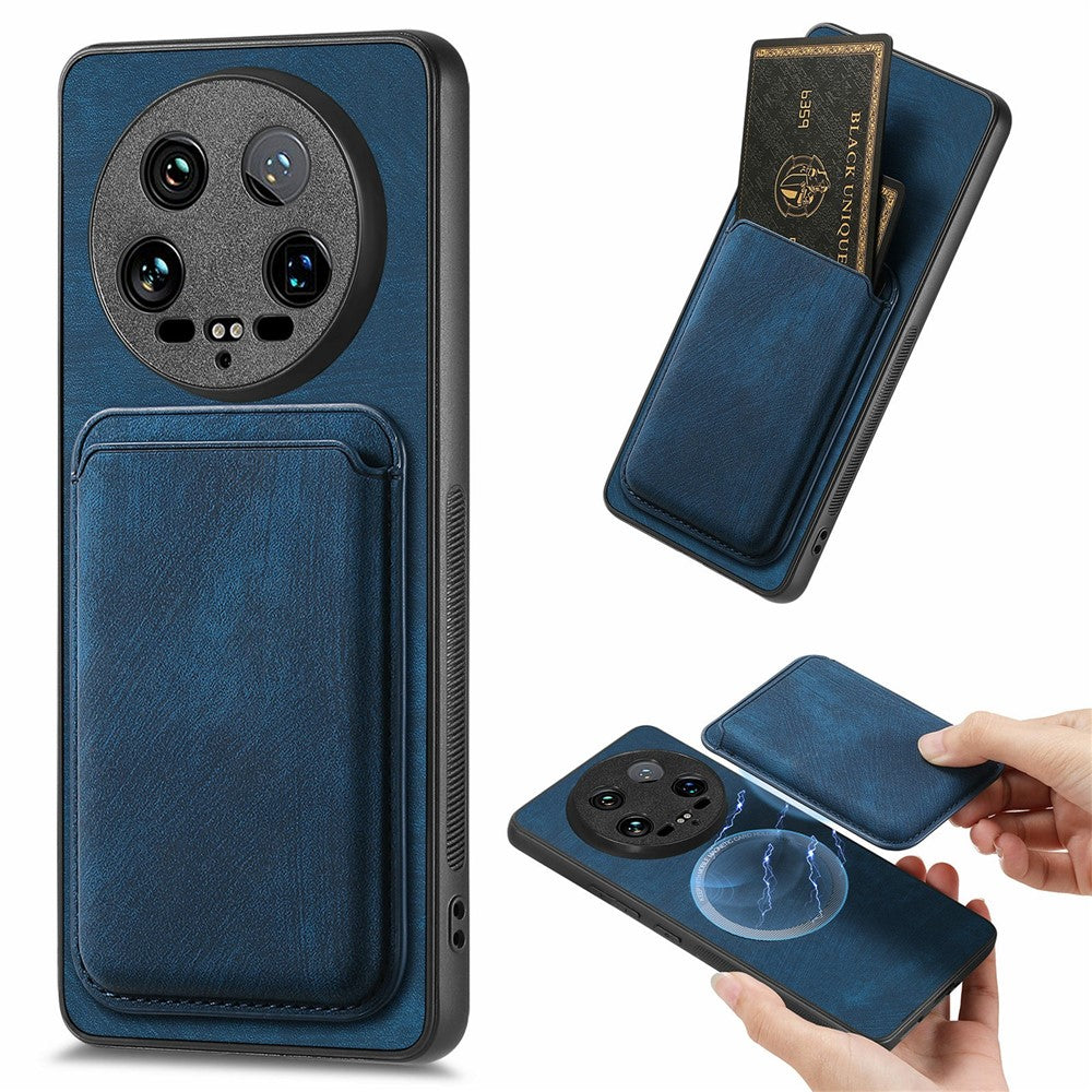 For Xiaomi 14 Ultra Case Leather+TPU Retro Phone Cover with Detachable Card Slot