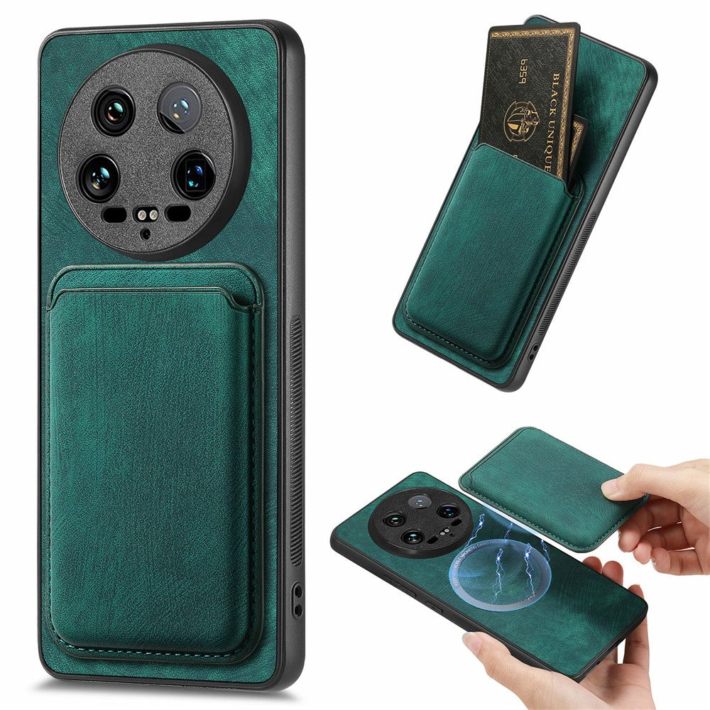 For Xiaomi 14 Ultra Case Leather+TPU Retro Phone Cover with Detachable Card Slot