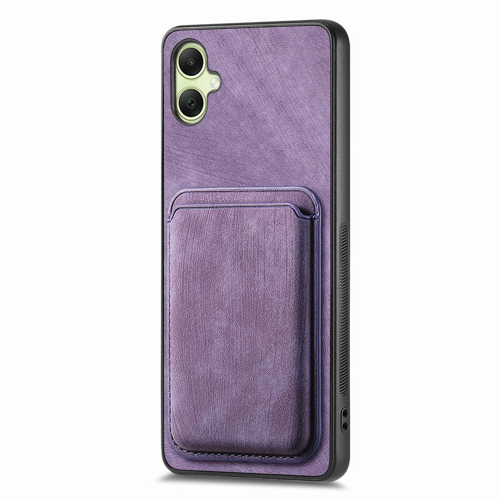 Samsung Galaxy A06 4G-skal i läder + TPU Retro-mobilskal med avtagbar kortplats