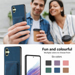 Samsung Galaxy A06 4G-skal i läder + TPU Retro-mobilskal med avtagbar kortplats