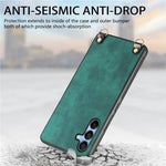 Til Samsung Galaxy A16 5G / A16 4G Cover Retro Tekstur Læderbelagt PC+TPU Telefoncover med Hængende Snor