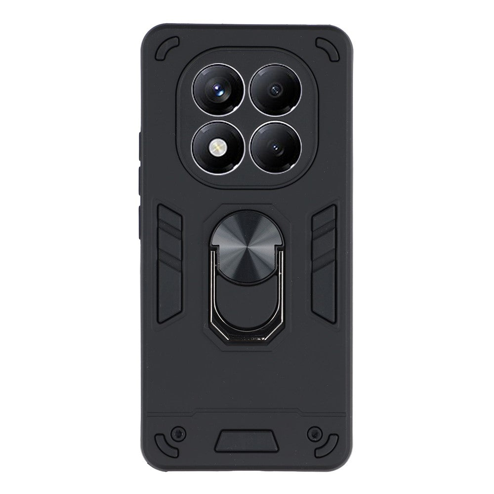 For Xiaomi Redmi Note 14 Pro 5G / Poco X7 5G Case PC+TPU Drop Defend Phone Cover with Ring Kickstand