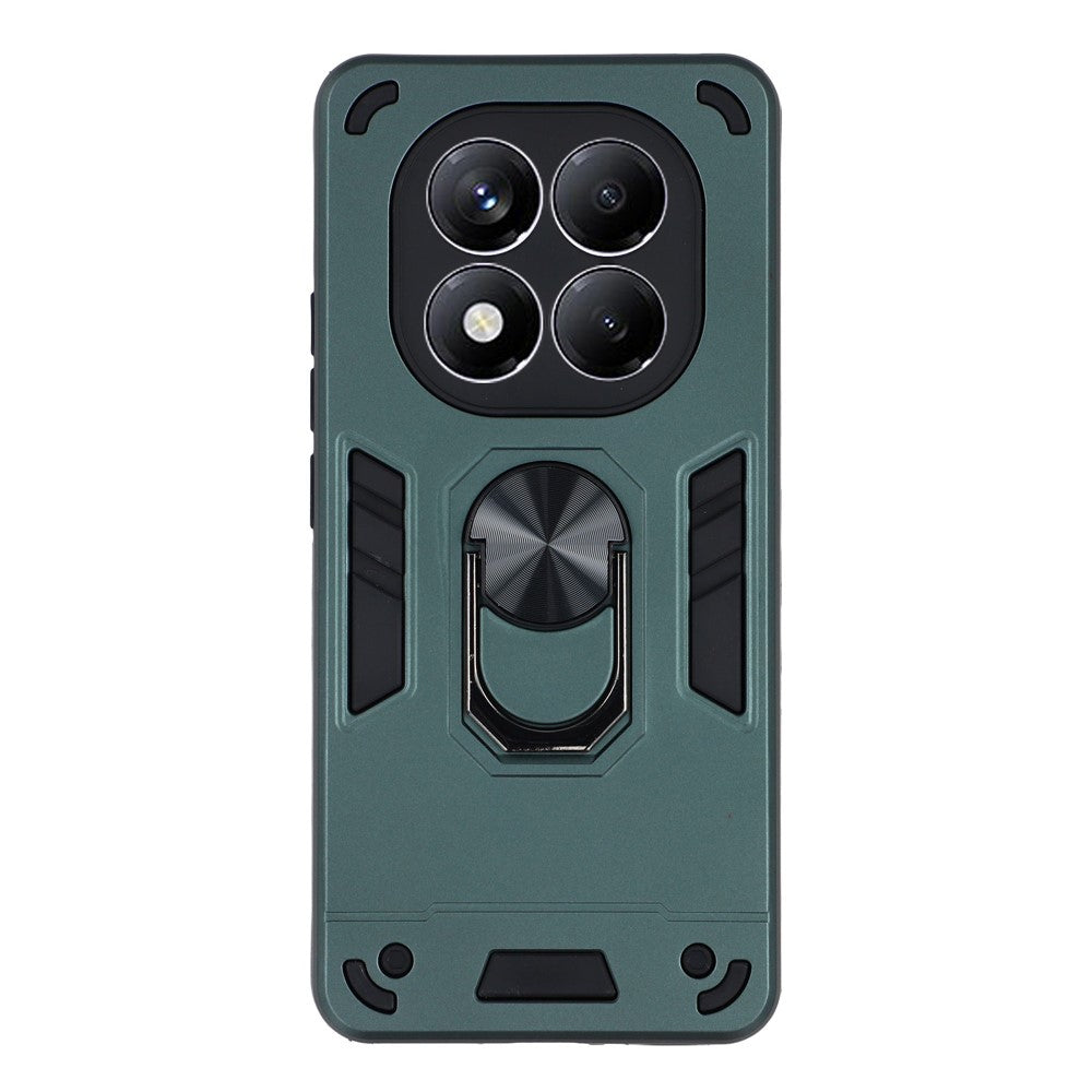 For Xiaomi Redmi Note 14 Pro 5G / Poco X7 5G Case PC+TPU Drop Defend Phone Cover with Ring Kickstand